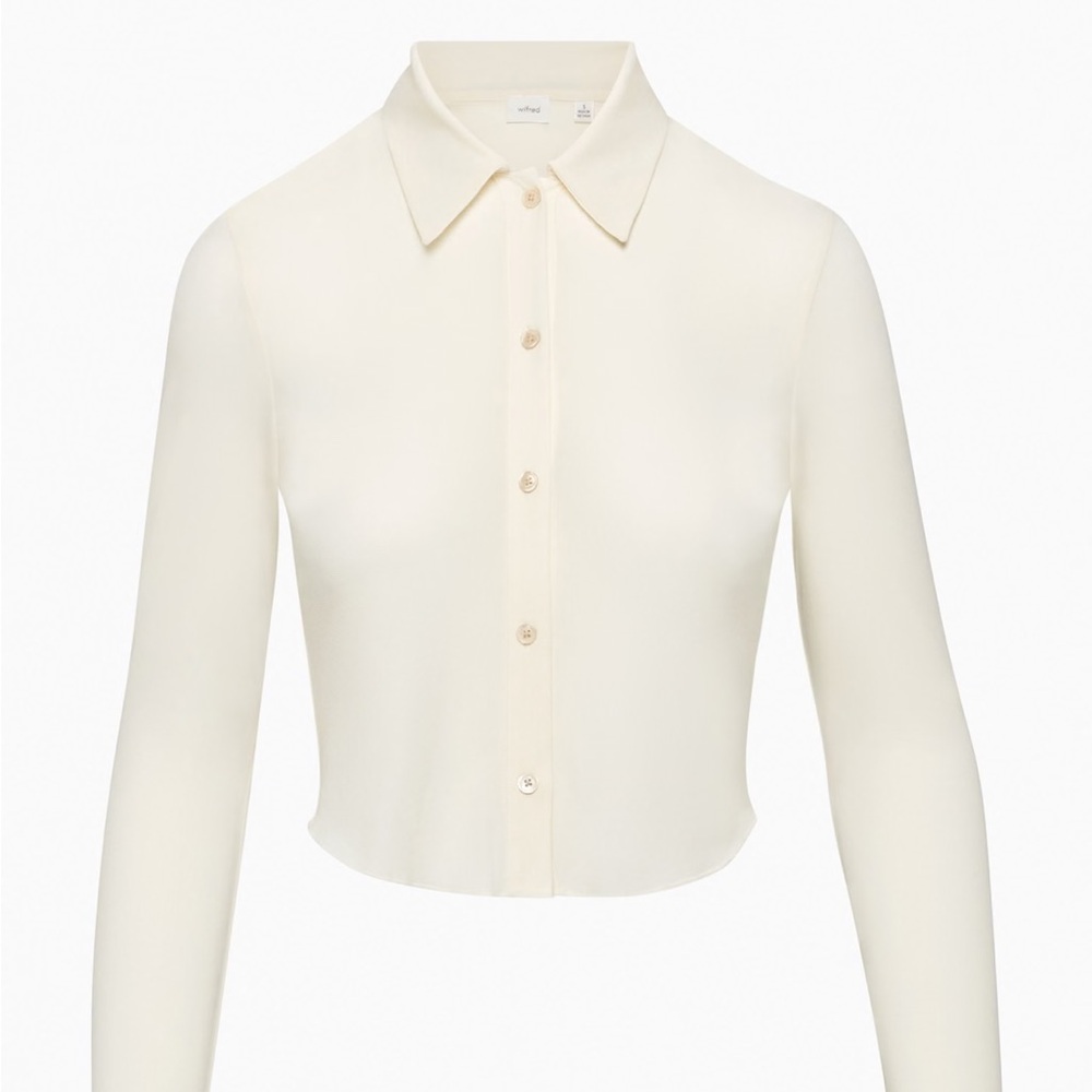 Wilfred Cream Long Sleeve Button-Down Top - Picture 2 of 8